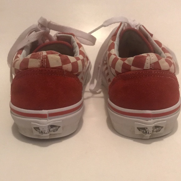 Vans old skool Red checkered off the wall shoe Men’s size 6 women’s 7.5 low top - Picture 7 of 8